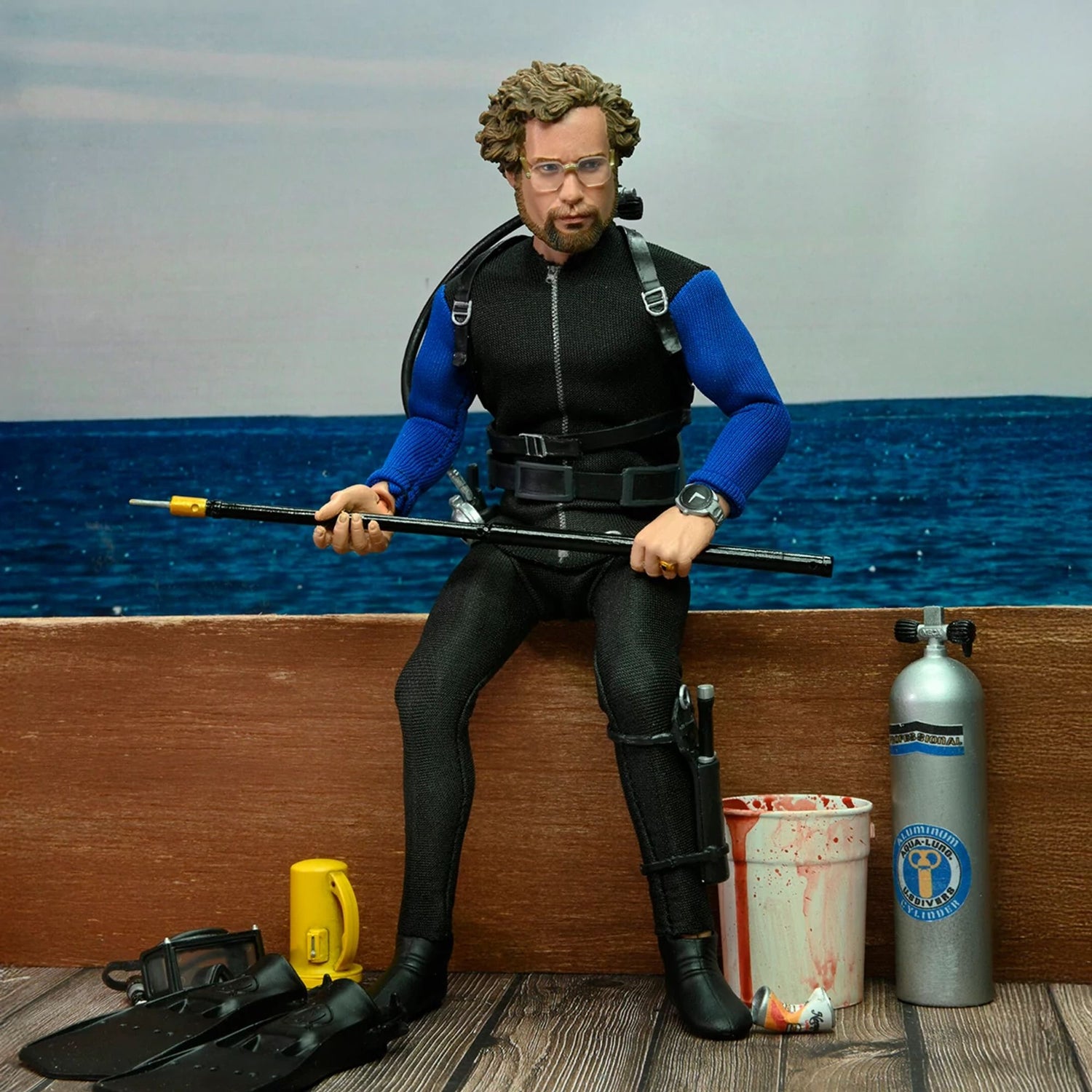 JAWS - 8” CLOTHED ACTION FIGURE - HOOPER (SHARK CAGE)