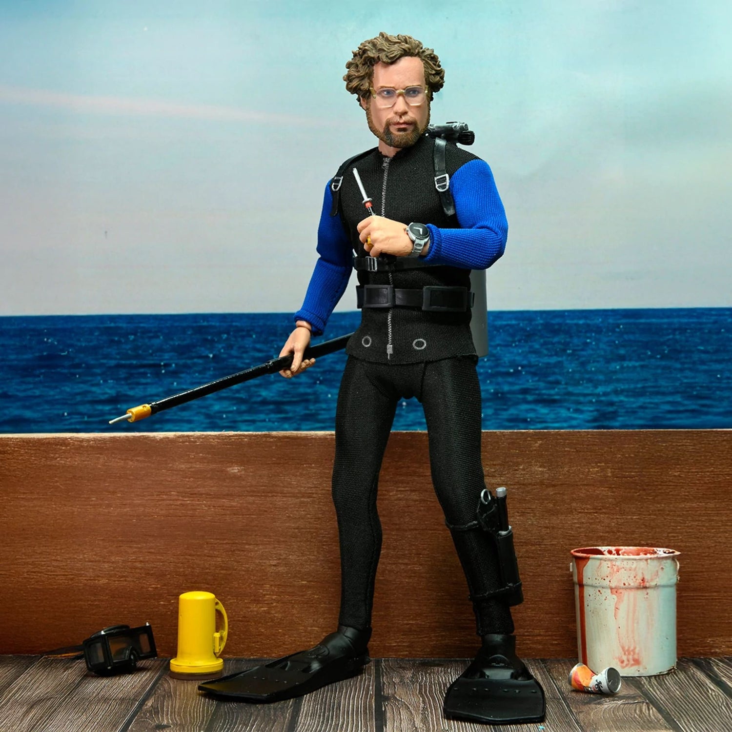 JAWS - 8” CLOTHED ACTION FIGURE - HOOPER (SHARK CAGE)