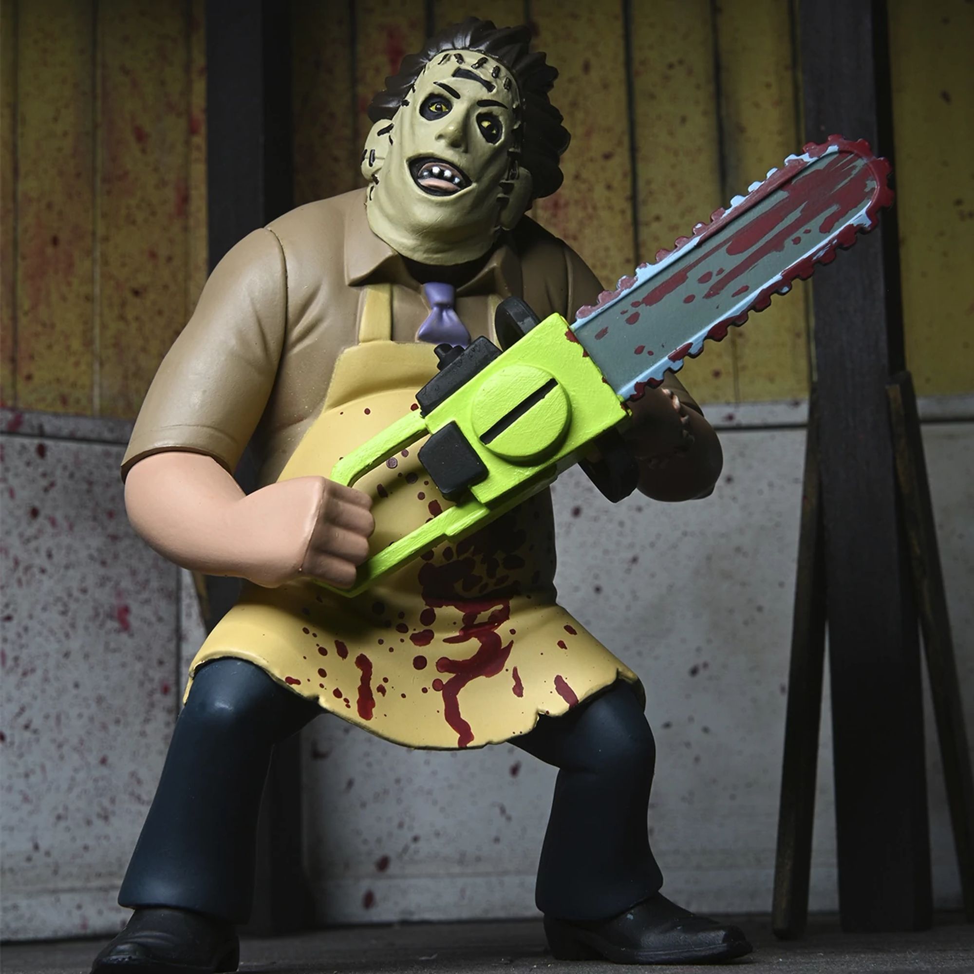 TEXAS CHAINSAW MASSACRE - 6" SCALE ACTION FIGURE - TOONY TERRORS LEATHERFACE (BLOODY)