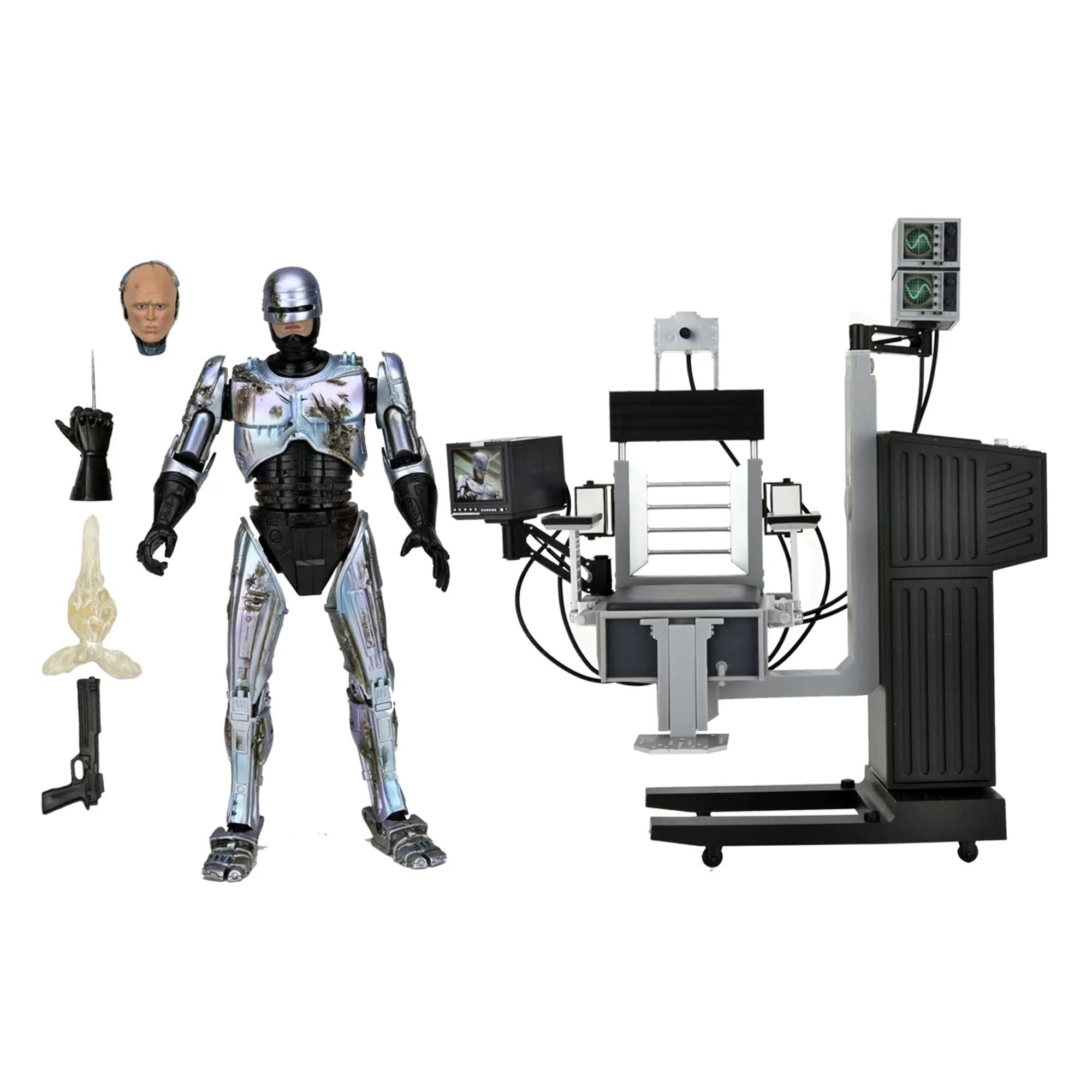 ROBOCOP – 7” SCALE ACTION FIGURES – ULTIMATE BATTLE-DAMAGED ROBOCOP W/CHAIR