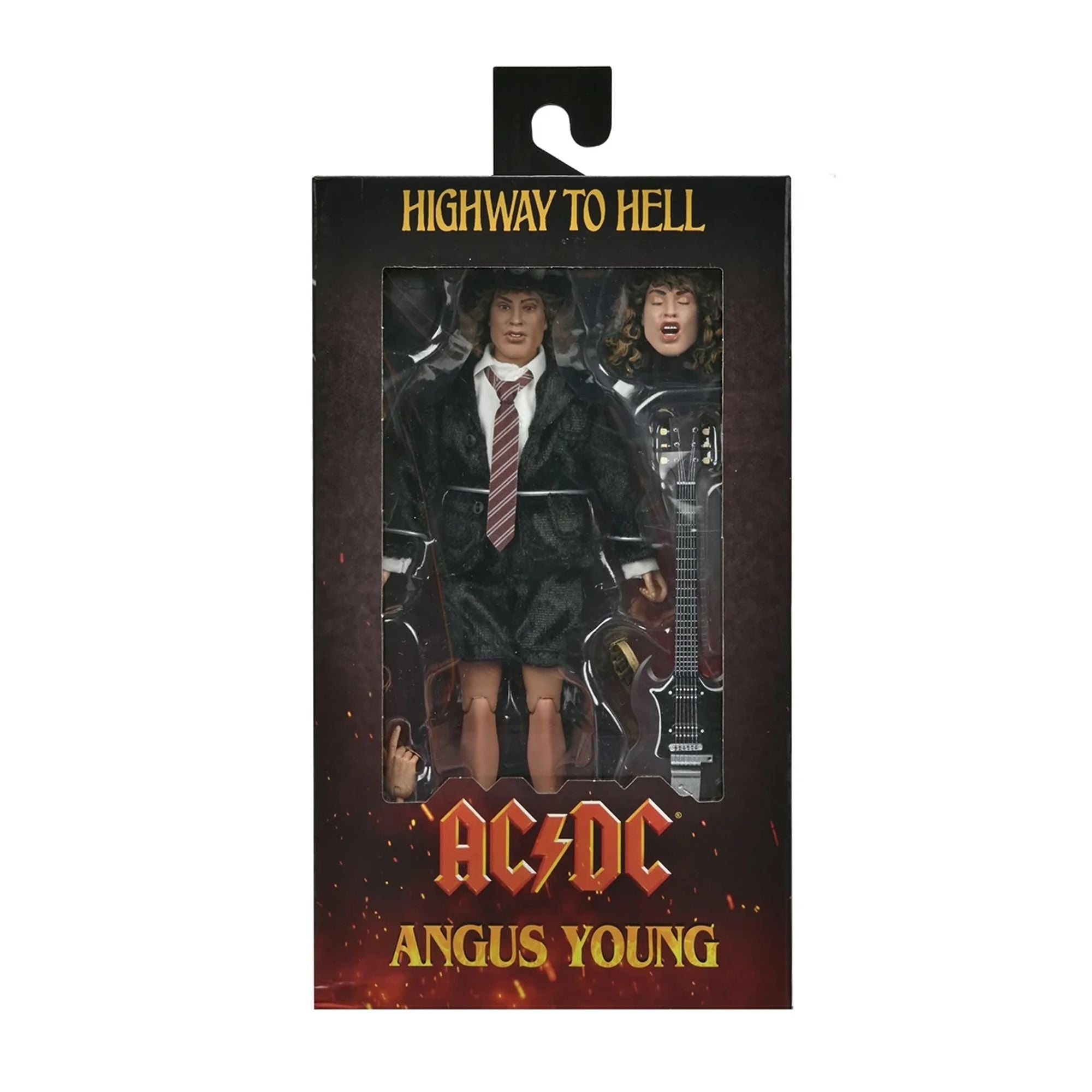AC/DC 8” CLOTHED ACTION FIGURE -ANGUS YOUNG “HIGHWAY TO HELL” RETRO FIGURE