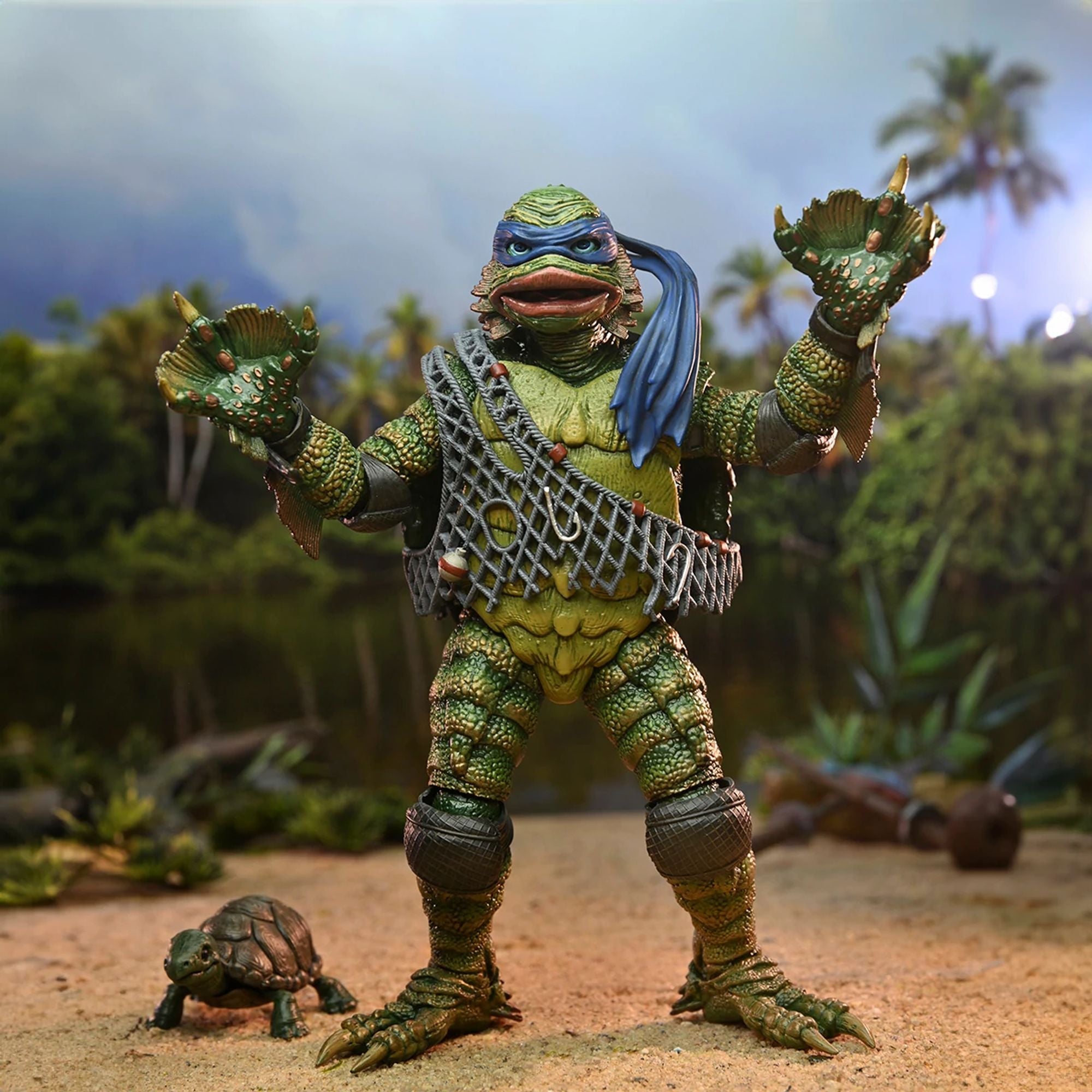 UNIVERSAL MONSTERS X TEENAGE MUTANT NINJA TURTLES - 7’’ SCALE ACTION FIGURE - LEONARDO CREATURE BLACK LAGOON