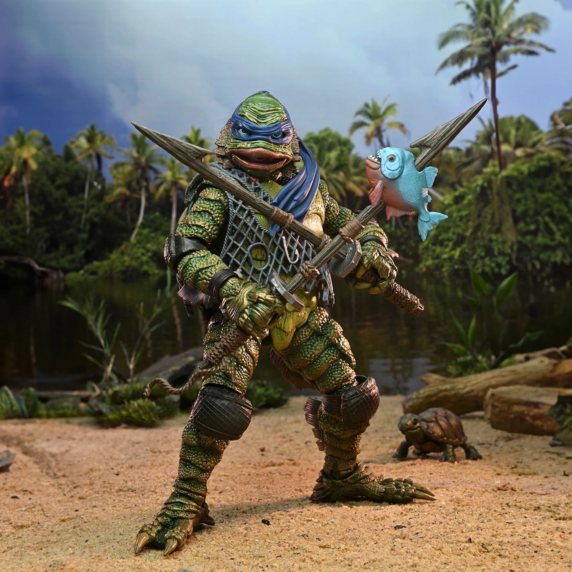 UNIVERSAL MONSTERS X TEENAGE MUTANT NINJA TURTLES - 7’’ SCALE ACTION FIGURE - LEONARDO CREATURE BLACK LAGOON