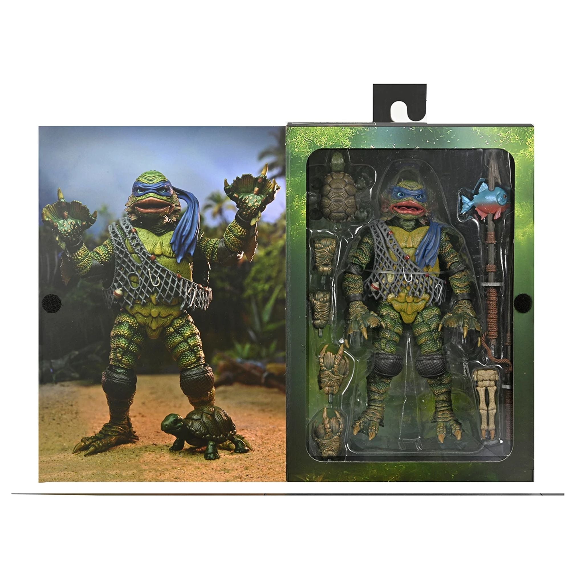UNIVERSAL MONSTERS X TEENAGE MUTANT NINJA TURTLES - 7’’ SCALE ACTION FIGURE - LEONARDO CREATURE BLACK LAGOON