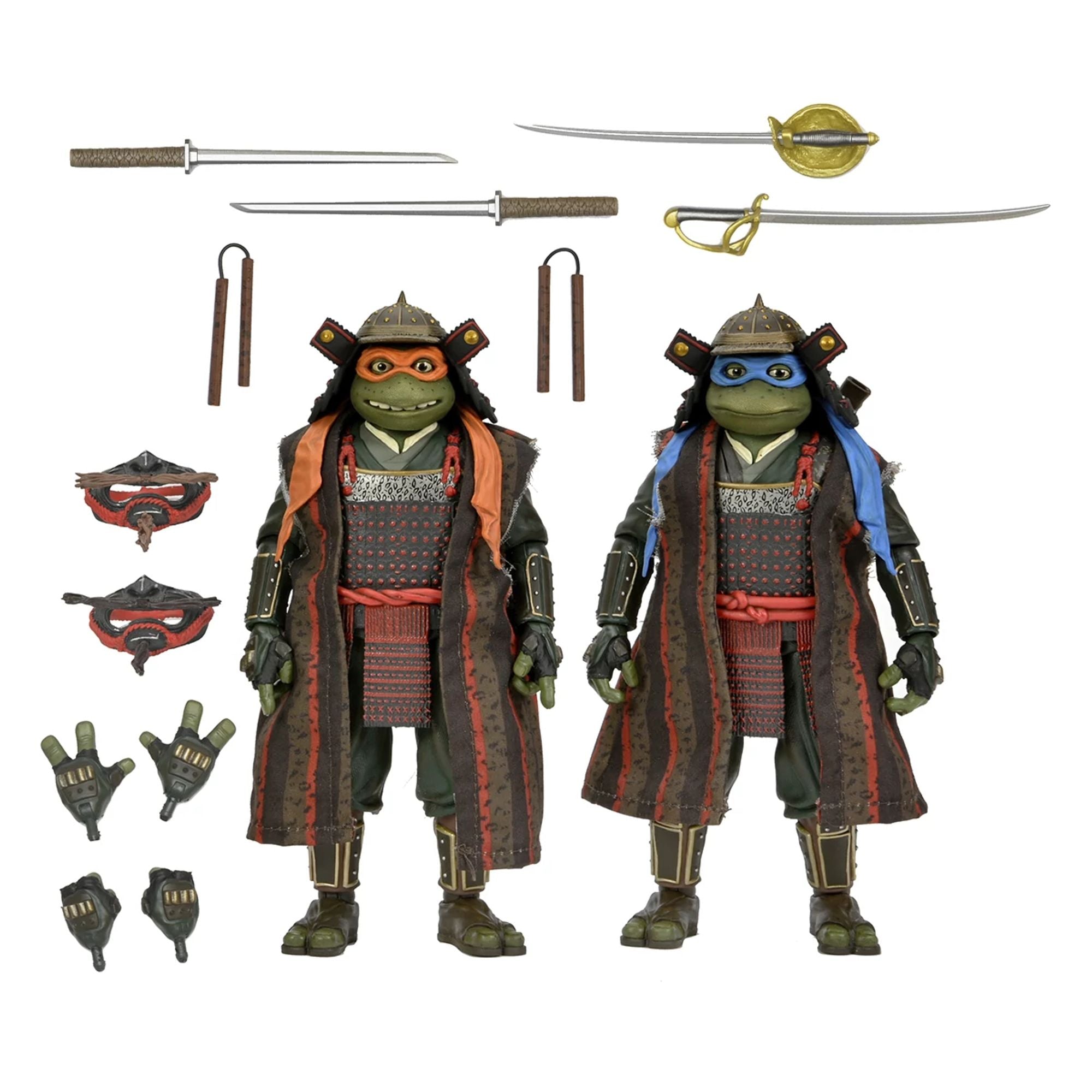 TEENAGE MUTANT NINJA TURTLES 3 (MOVIE) - 7" SCALE ACTION FIGURES - LEONARDO & MICHELANGELO 2 PACK