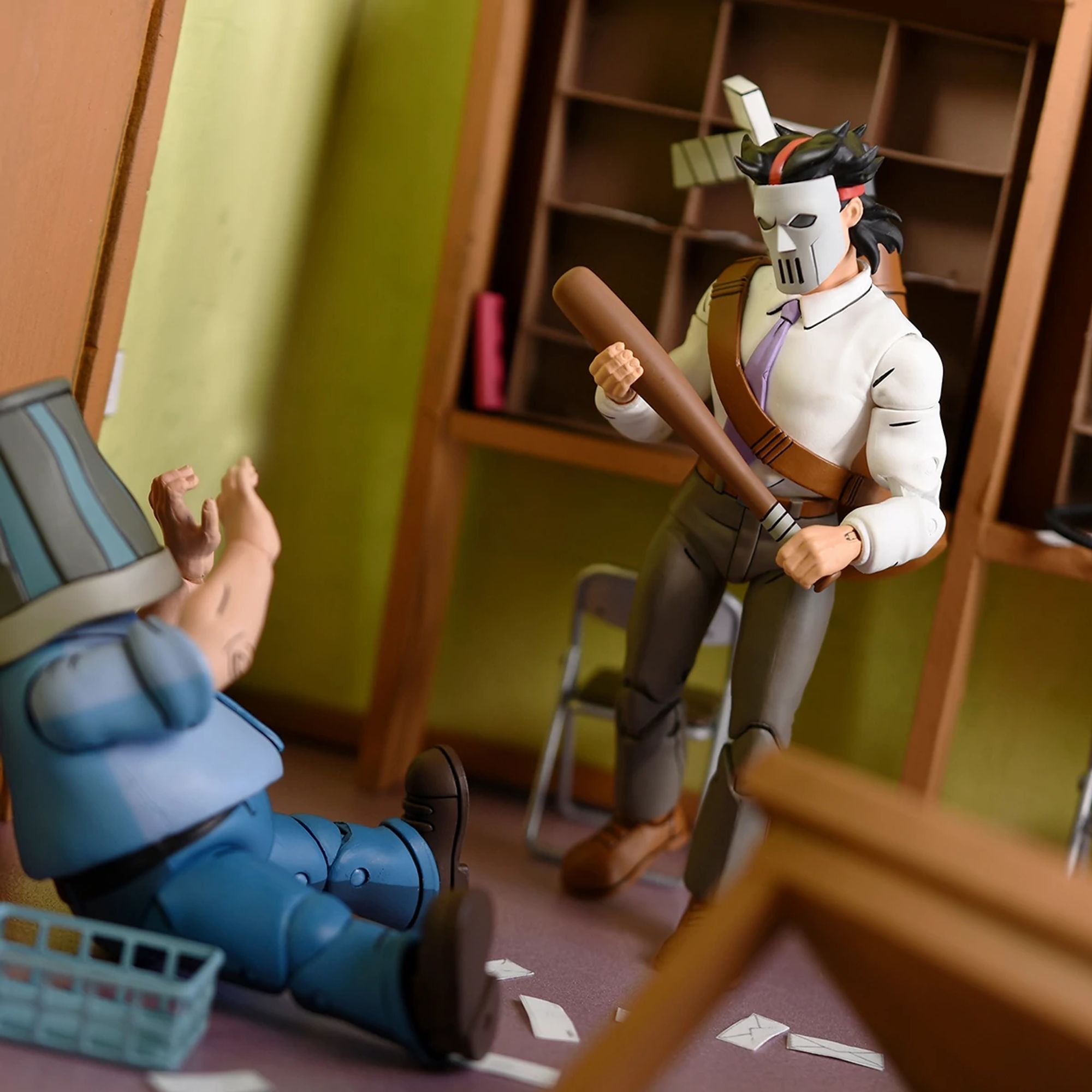 TEENAGE MUTANT NINJA TURTLES (CARTOON) - 7” SCALE ACTION FIGURE - BUSINESS SUIT CASEY JONES & SPLIT