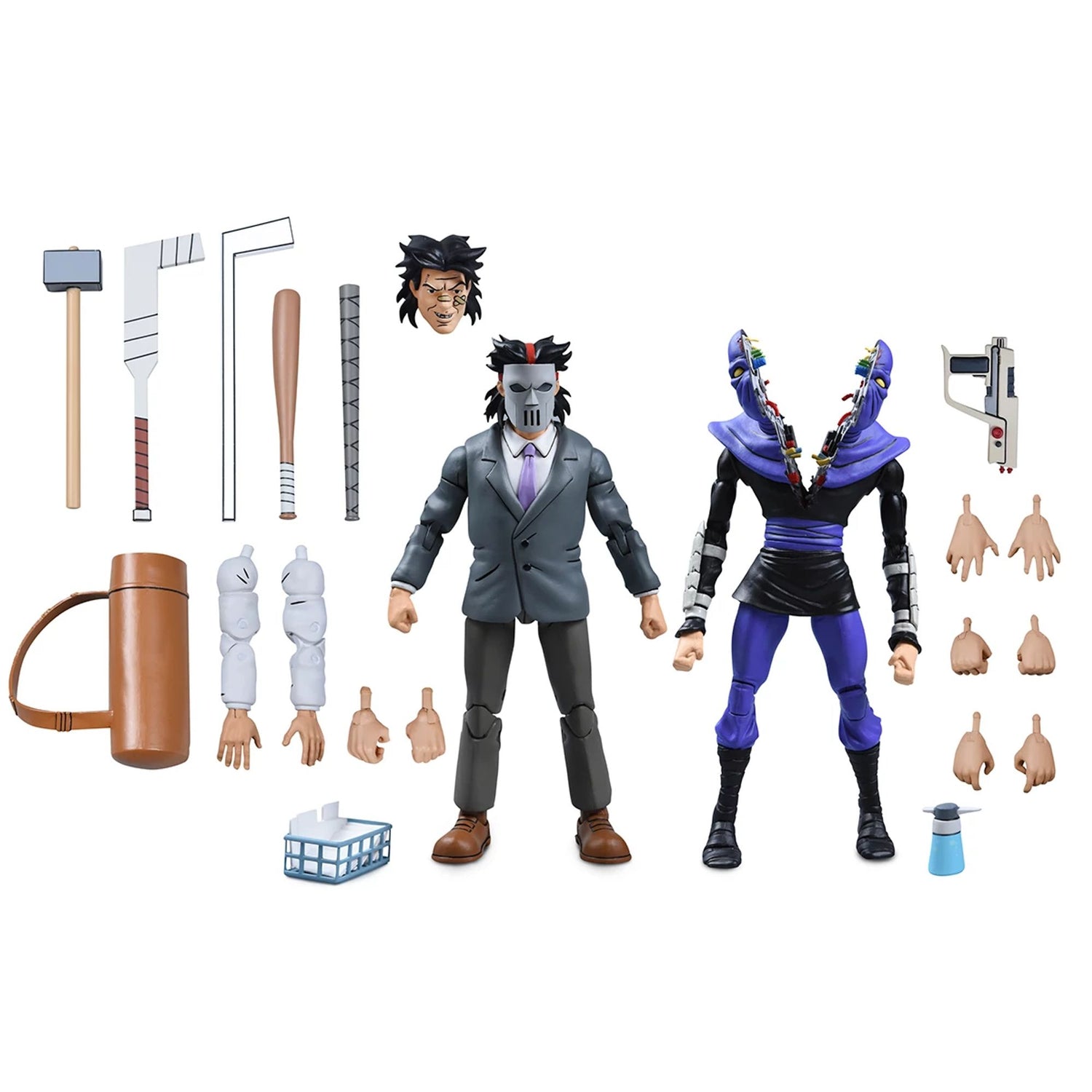 TEENAGE MUTANT NINJA TURTLES (CARTOON) - 7” SCALE ACTION FIGURE - BUSINESS SUIT CASEY JONES & SPLIT