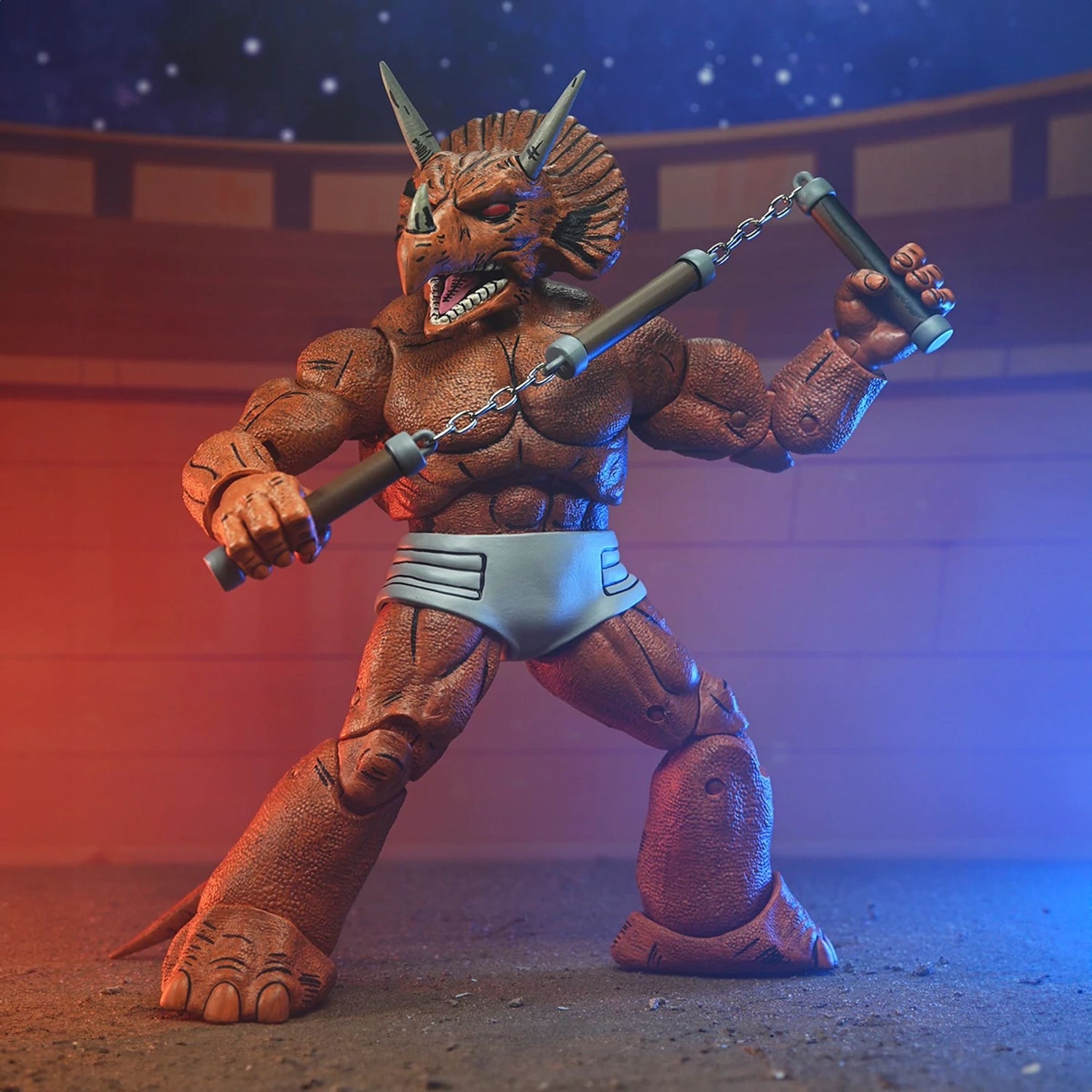 TEENAGE MUTANT NINJA TURTLES (MIRAGE COMICS) - 7" SCALE ACTION FIGURE - TRICERATON GLADIATOR