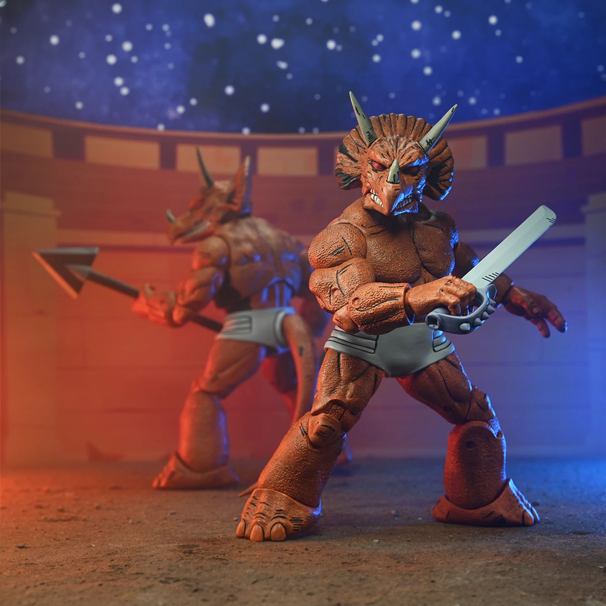TEENAGE MUTANT NINJA TURTLES (MIRAGE COMICS) - 7" SCALE ACTION FIGURE - TRICERATON GLADIATOR