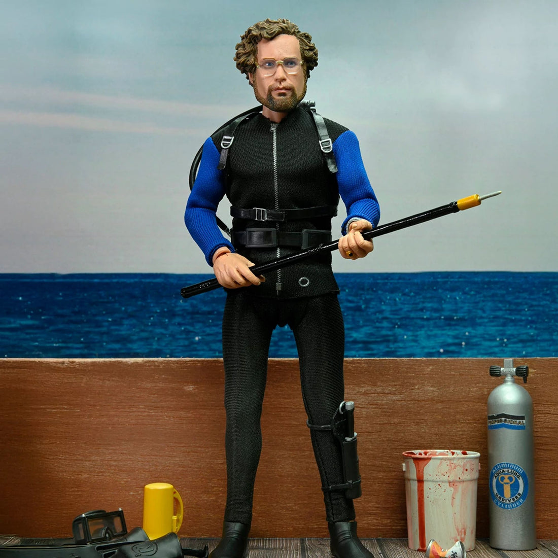 JAWS - 8” CLOTHED ACTION FIGURE - HOOPER (SHARK CAGE)