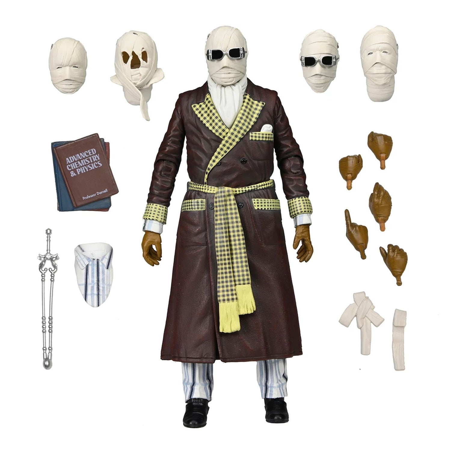 UNIVERSAL MONSTERS - 7” SCALE ACTION FIGURE - ULTIMATE INVISIBLE MAN FIGURE “KEMP HOUSE” (COLOR)