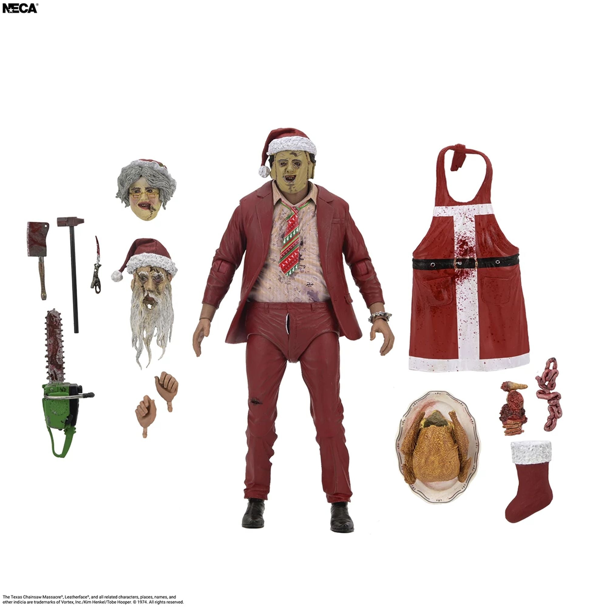 TEXAS CHAINSAW MASSACRE - 7 INCH SCALE ACTION FIGURE - ULTIMATE SANTA LEATHERFACE