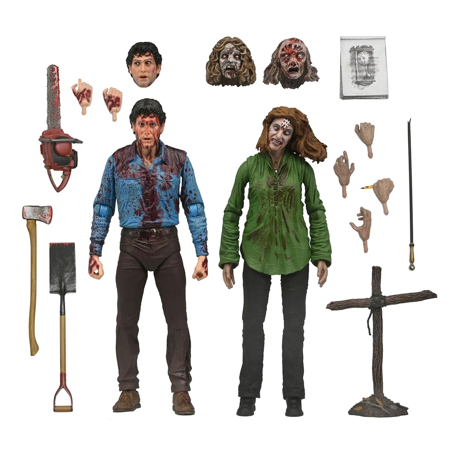 EVIL DEAD - 7” SCALE ACTION FIGURE - ULTIMATE BLOODY ASH &amp;amp; CHERYL WILLIAMS 2 PACK