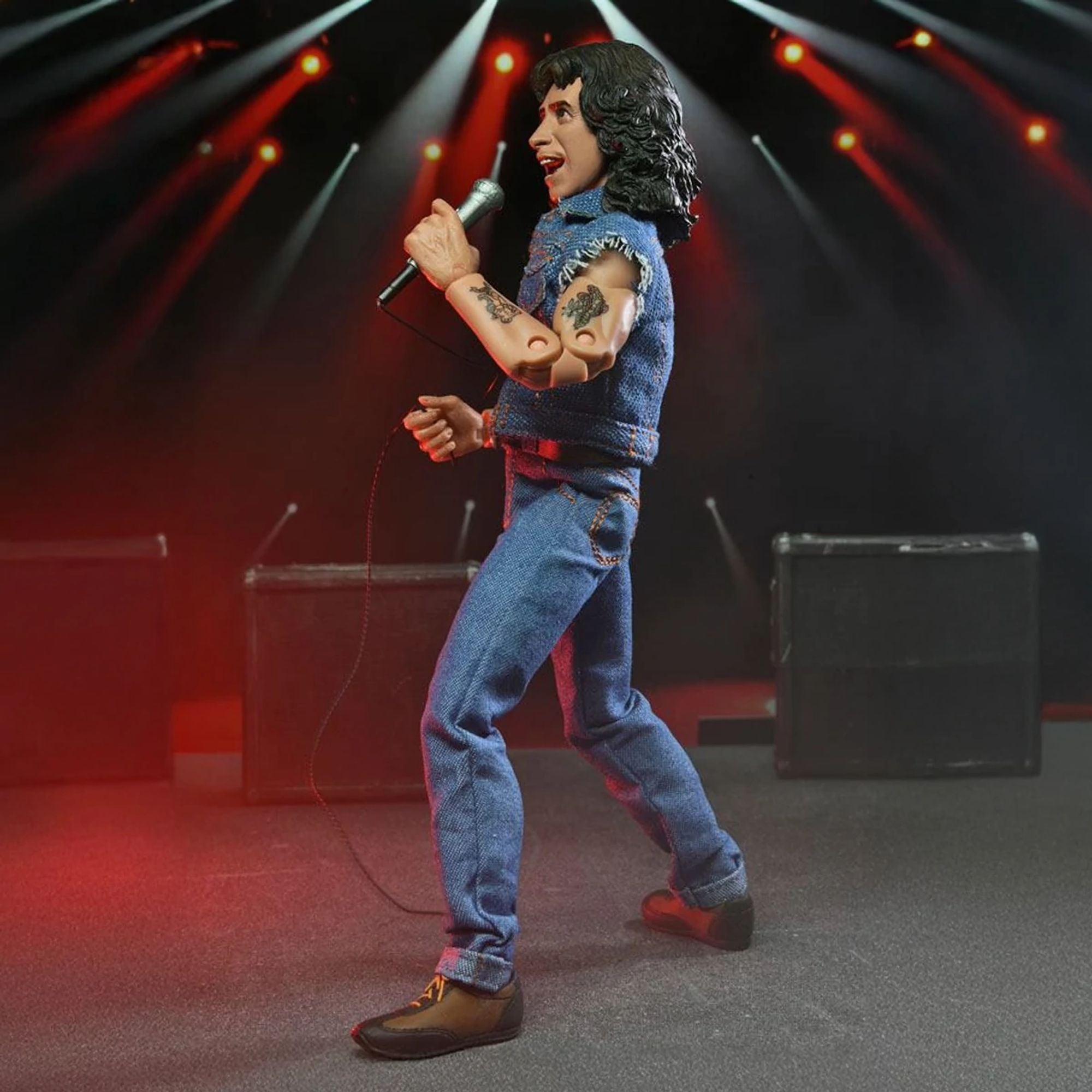 BON SCOTT 8” CLOTHED ACTION FIGURE - BON SCOTT RETRO FIGURE