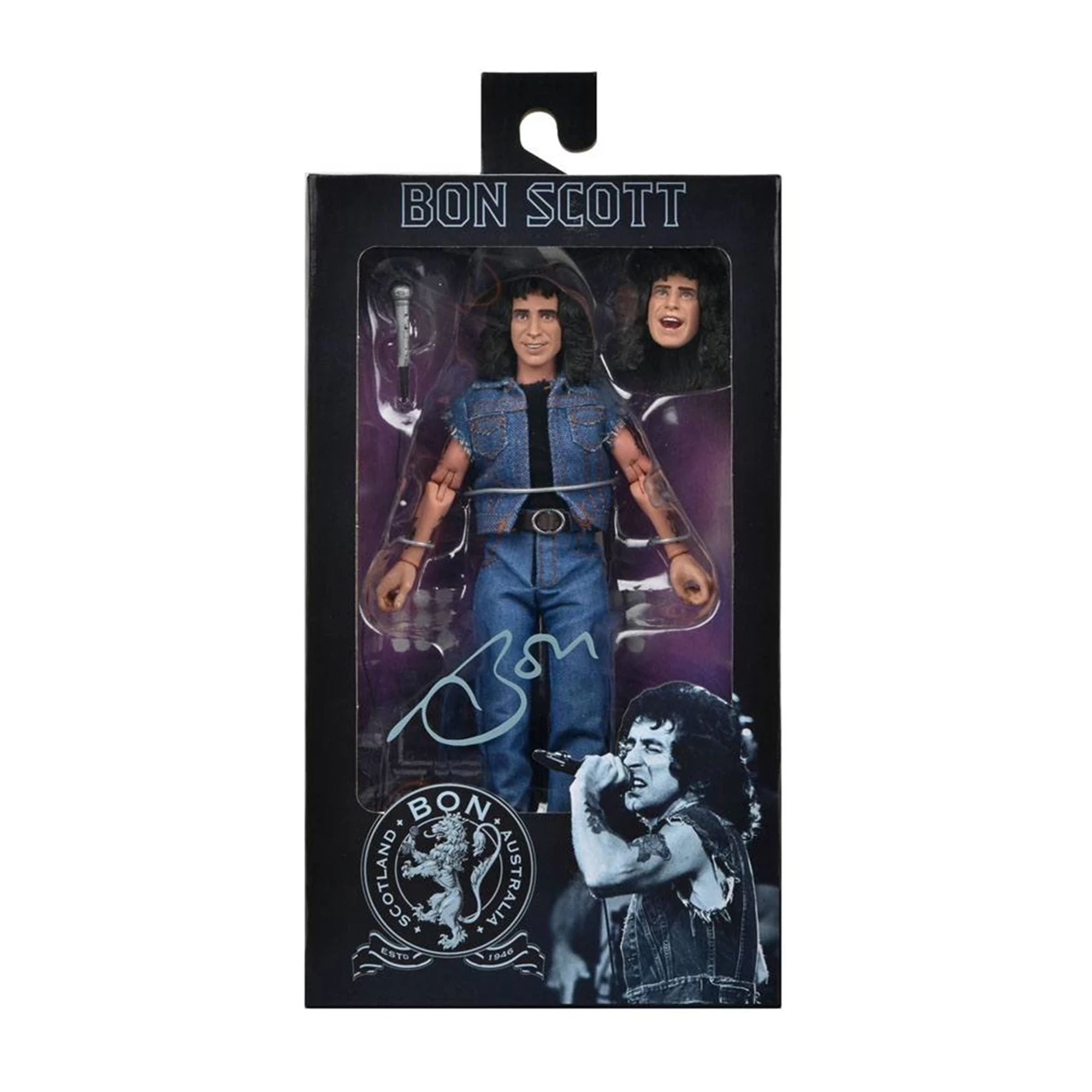 BON SCOTT 8” CLOTHED ACTION FIGURE - BON SCOTT RETRO FIGURE