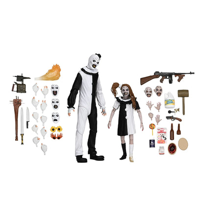 TERRIFIER 2 - 7" SCALE ACTION FIGURE - ULTIMATE ART THE CLOWN &amp; LITTLE PALE GIRL 2 PACK