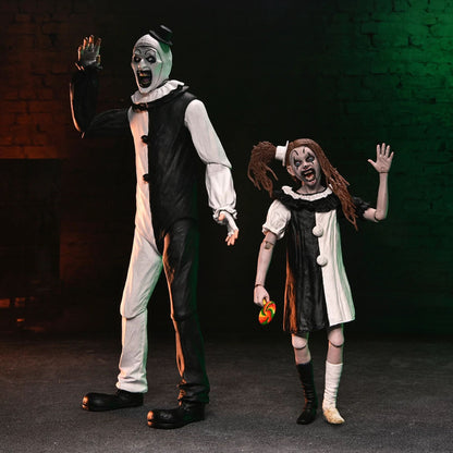 TERRIFIER 2 - 7" SCALE ACTION FIGURE - ULTIMATE ART THE CLOWN &amp; LITTLE PALE GIRL 2 PACK