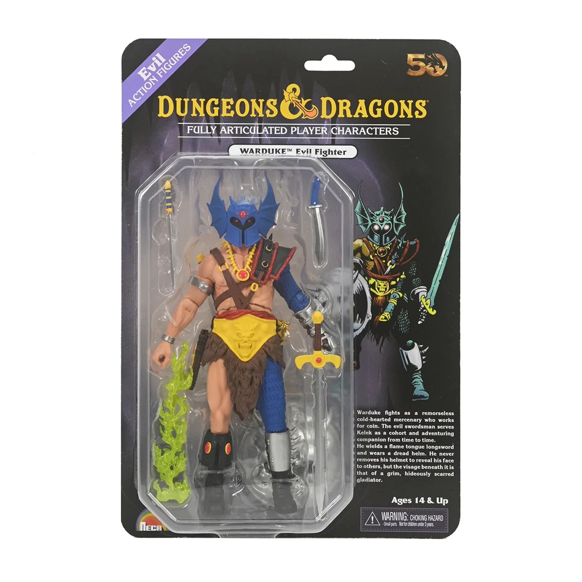 DUNGEONS AND DRAGONS - 7&quot; SCALE FIGURE - 50TH ANNIVERSARY WARDUKE ON BLISTER CARD