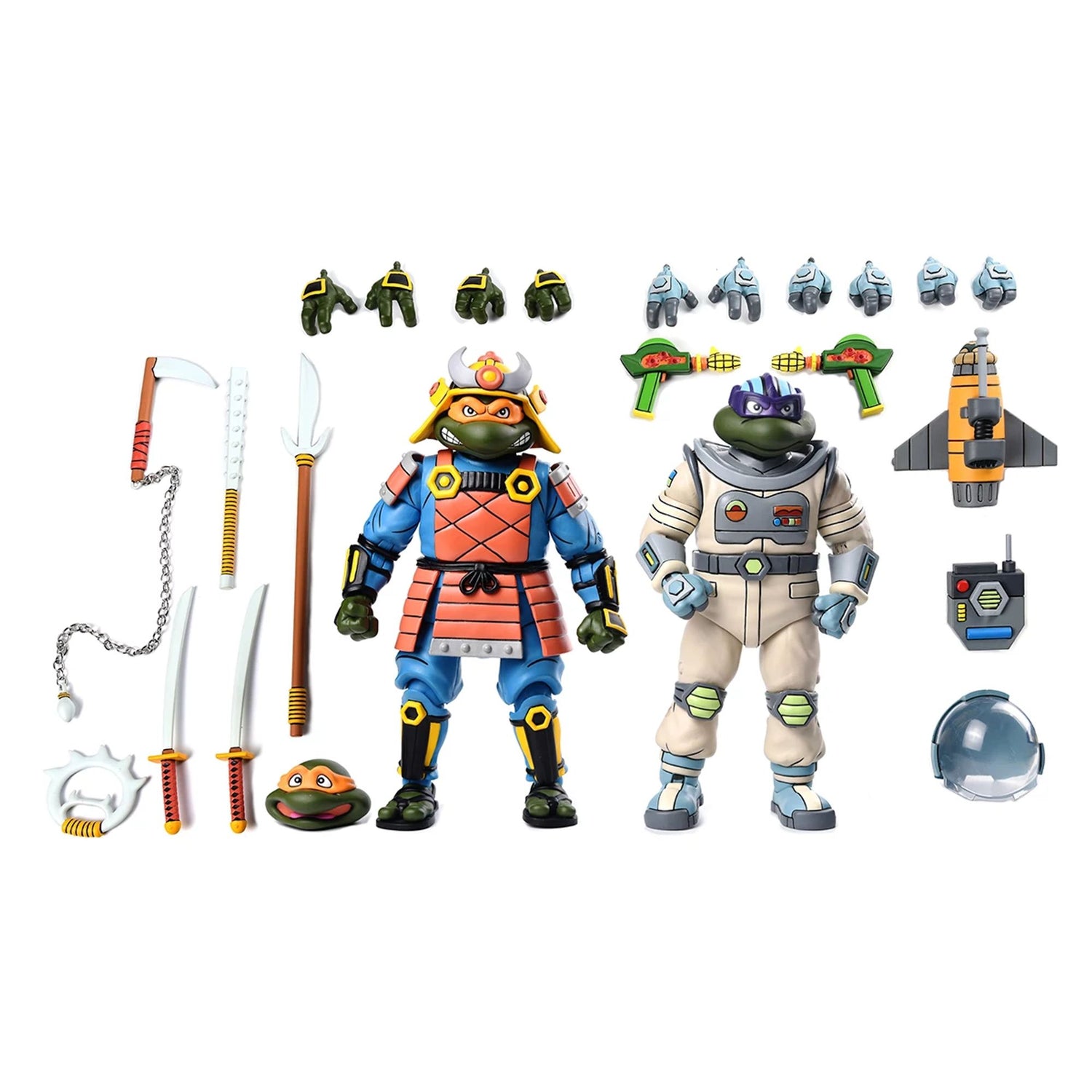 TEENAGE MUTANT NINJA TURTLES (CARTOON) – 7” SCALE ACTION FIGURES - SPACE ADVENTURE &amp;amp; SAMURAI TURTLES