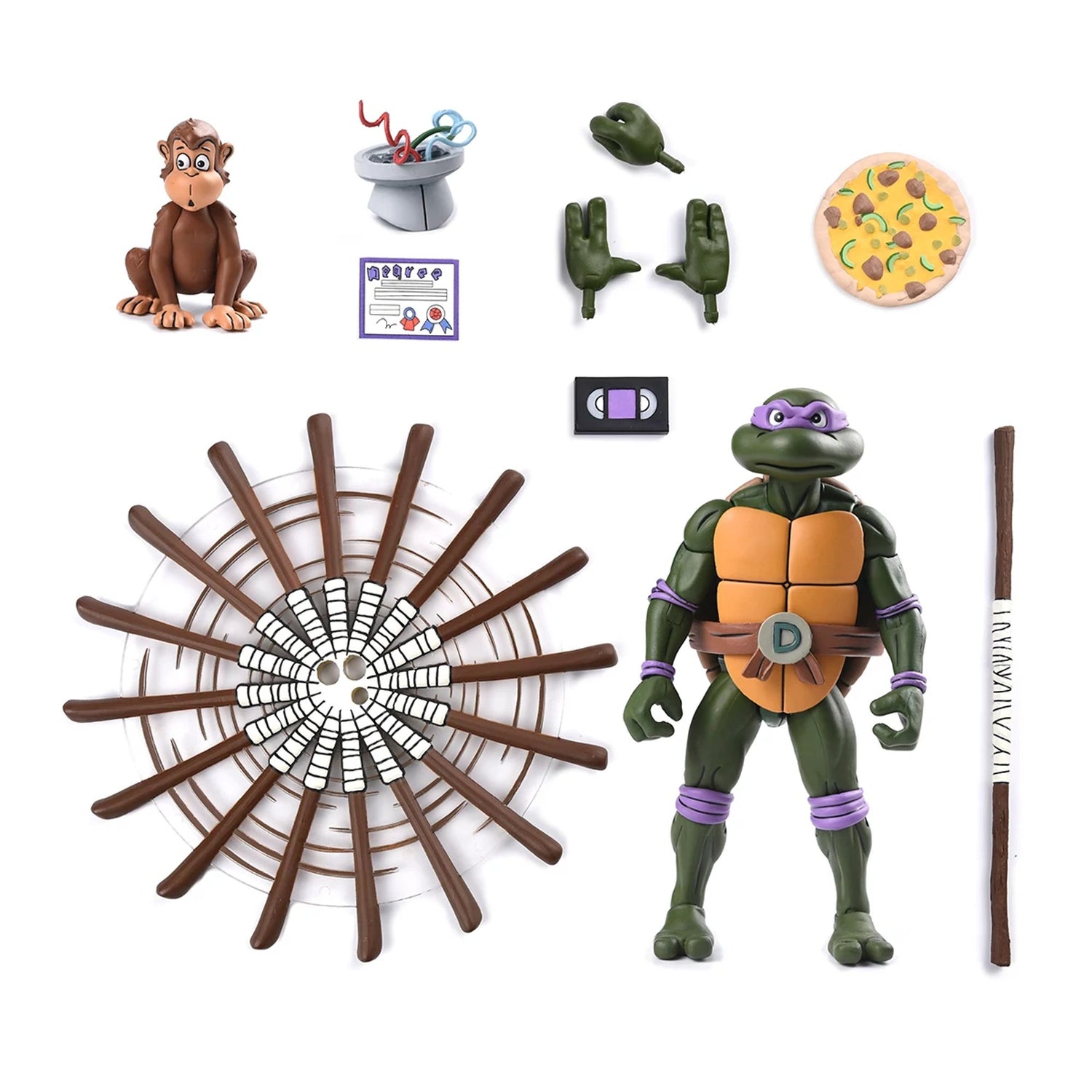 TEENAGE MUTANT NINJA TURTLES (CARTOON) – 7” SCALE ACTION FIGURE – ULTIMATE DONATELLO (VHS)