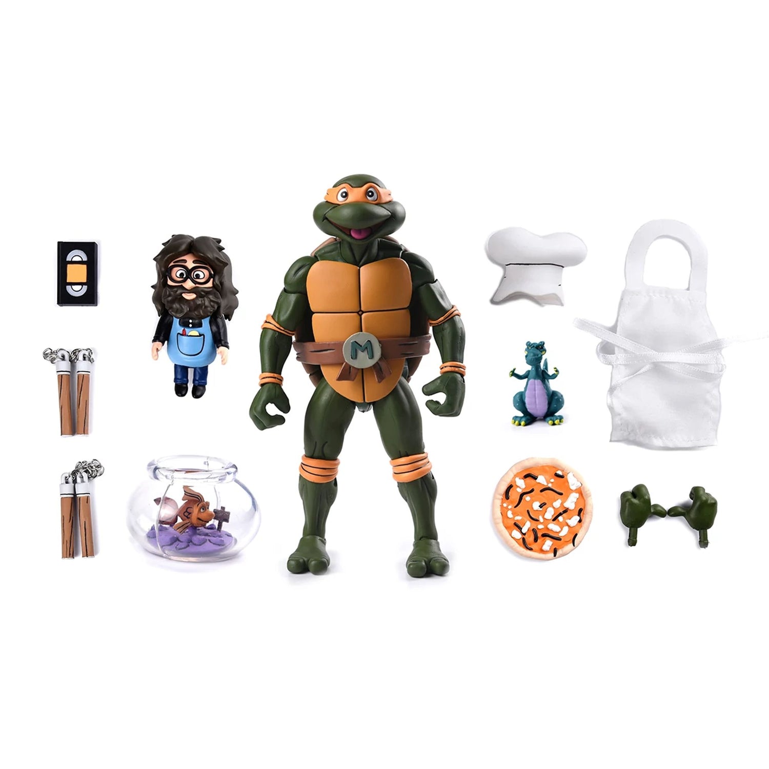 TEENAGE MUTANT NINJA TURTLES (CARTOON) – 7” SCALE ACTION FIGURE – ULTIMATE MICHELANGELO (VHS)