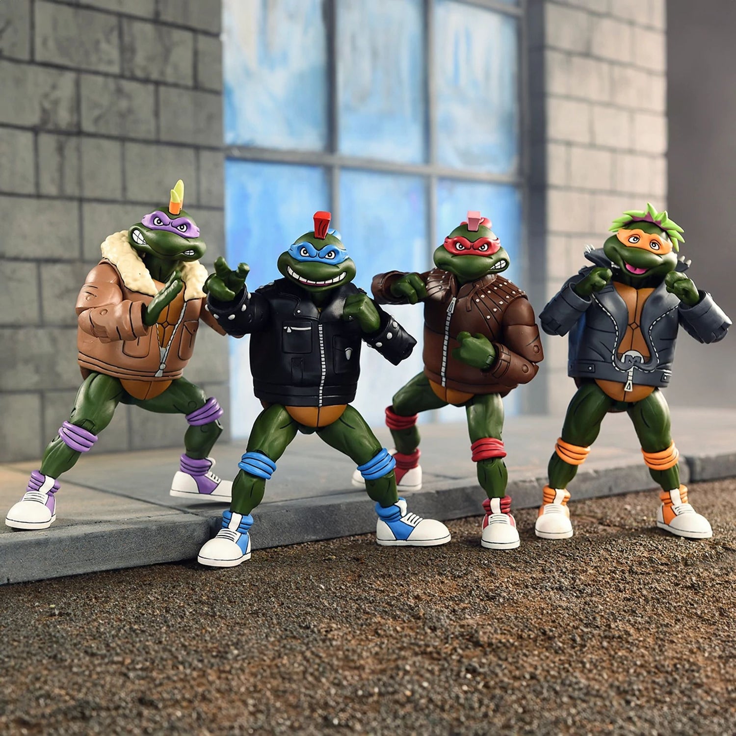 TEENAGE MUTANT NINJA TURTLES (CARTOON) – 7” SCALE ACTION FIGURE – PUNK TURTLES 4 PACK