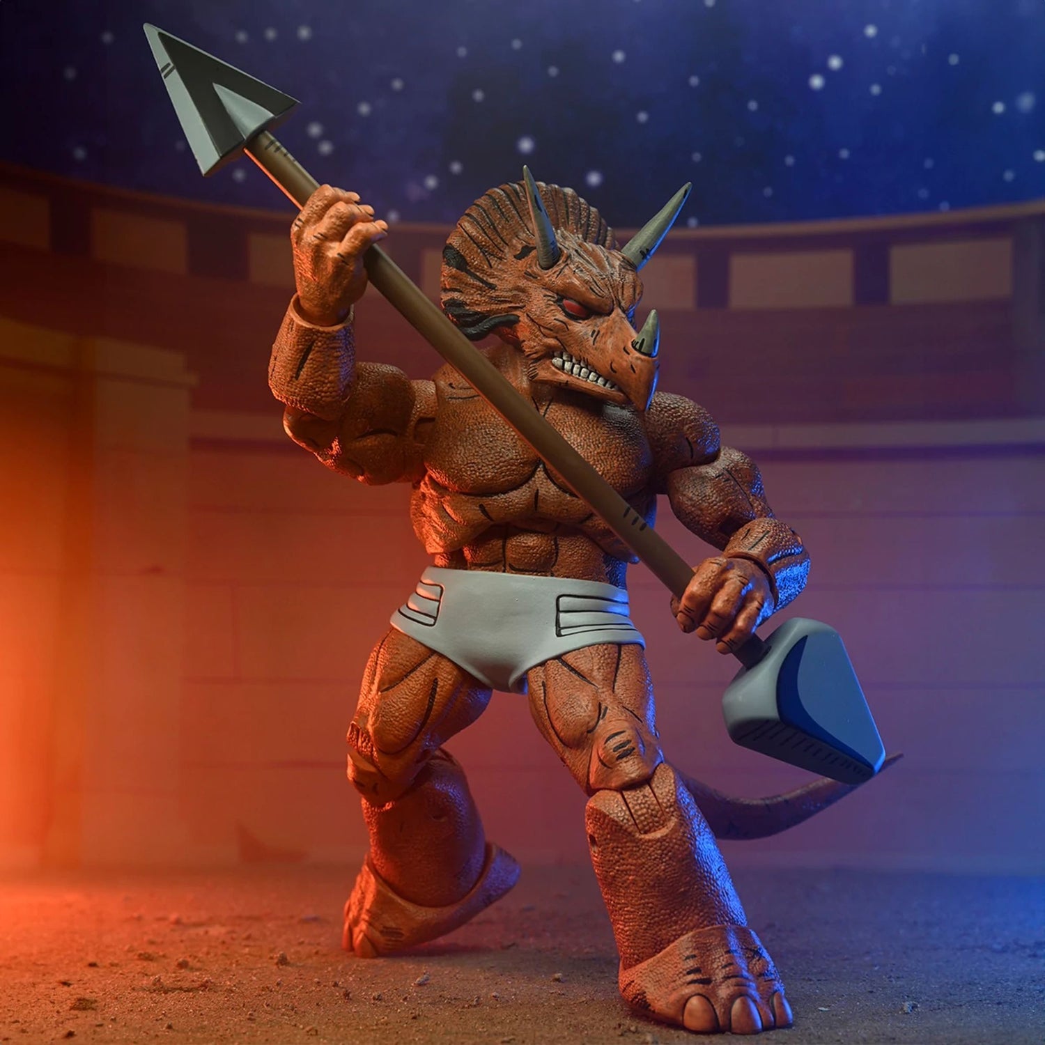 TEENAGE MUTANT NINJA TURTLES (MIRAGE COMICS) - 7&quot; SCALE ACTION FIGURE - TRICERATON GLADIATOR