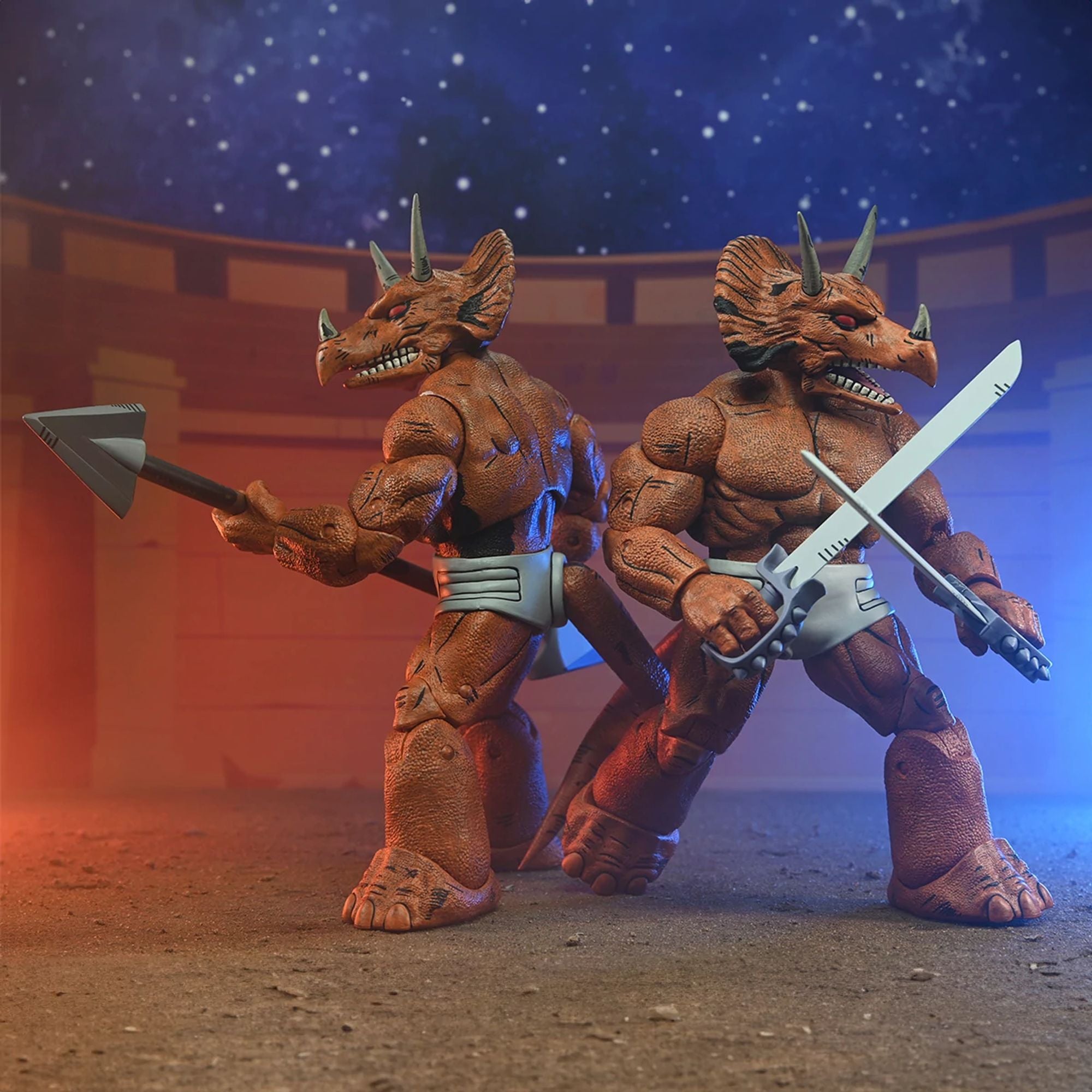 TEENAGE MUTANT NINJA TURTLES (MIRAGE COMICS) - 7&quot; SCALE ACTION FIGURE - TRICERATON GLADIATOR