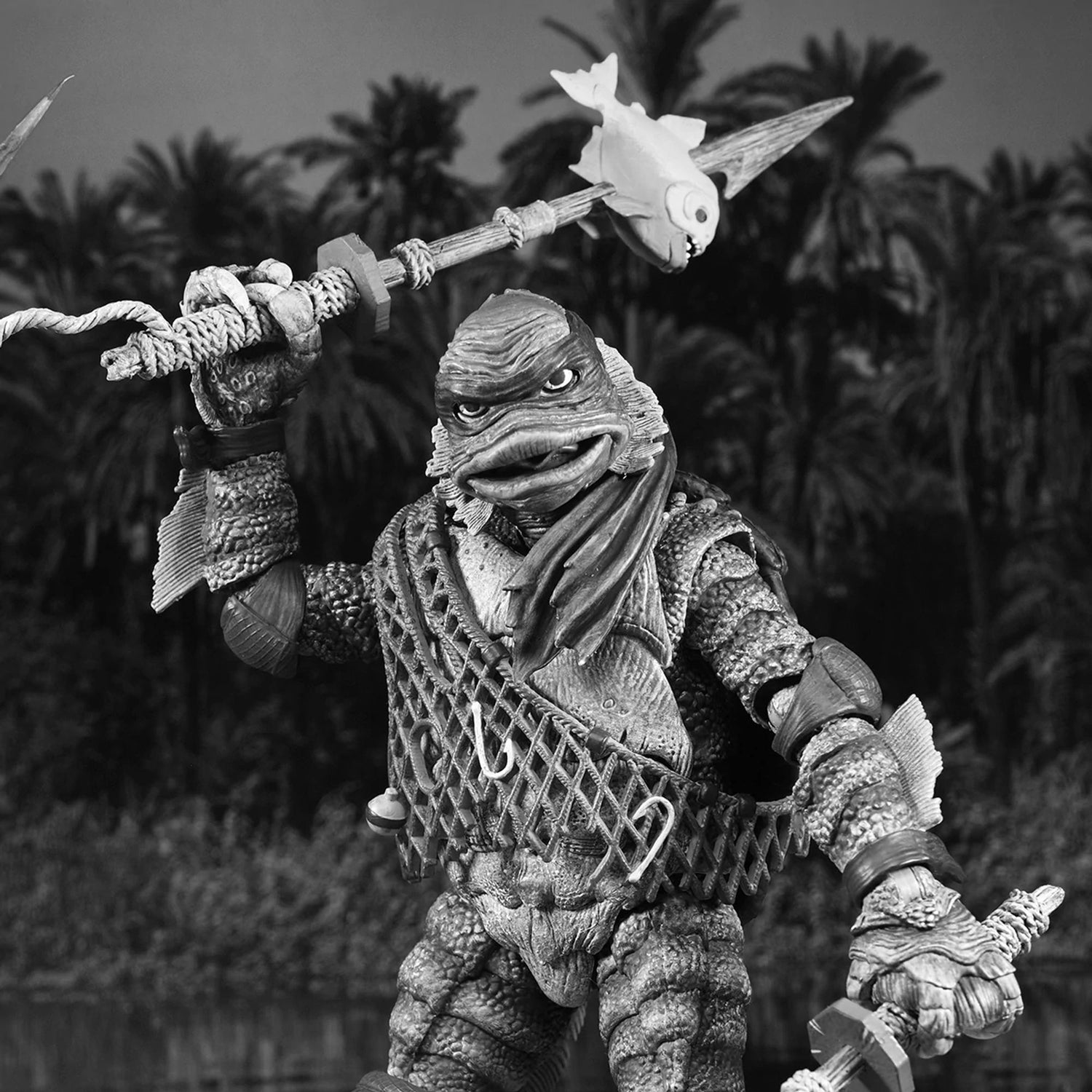 UNIVERSAL MONSTERS X TEENAGE MUTANT NINJA TURTLES - 7’’ SCALE ACTION FIGURE - BLACK &amp; WHITE TURTLES 4 PACK