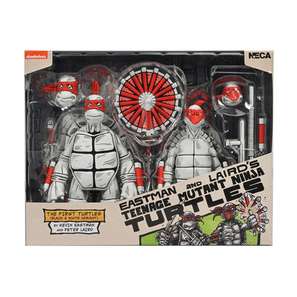 TEENAGE MUTANT NINJA TURTLES (MIRAGE COMICS) - 7&quot; SCALE ACTION FIGURE - BLACK &amp; WHITE FIRST TURTLES