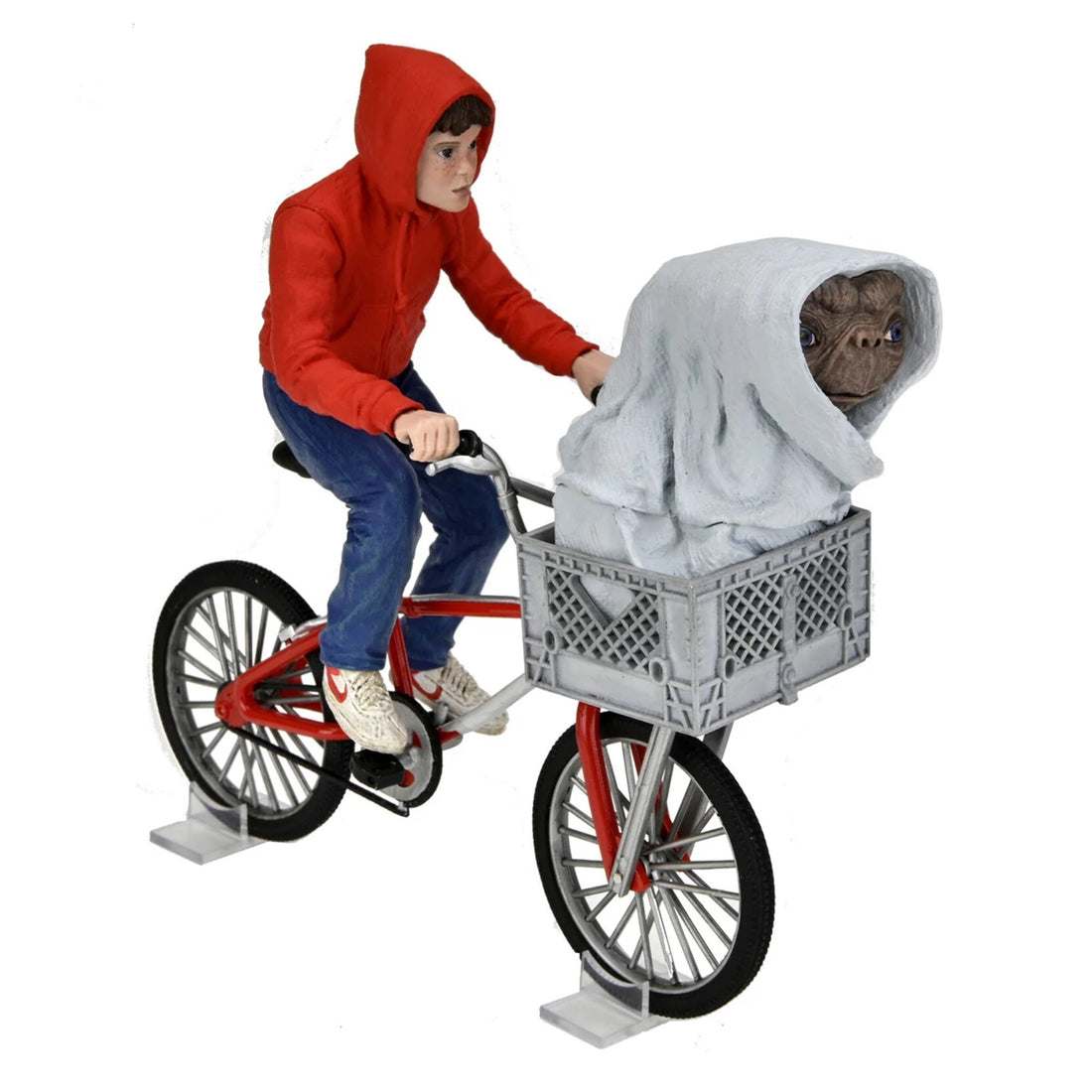 ET 40TH ANNIVERSARY - 7" SCALE ACTION FIGURE - ELLIOTT & ET ON BIKE