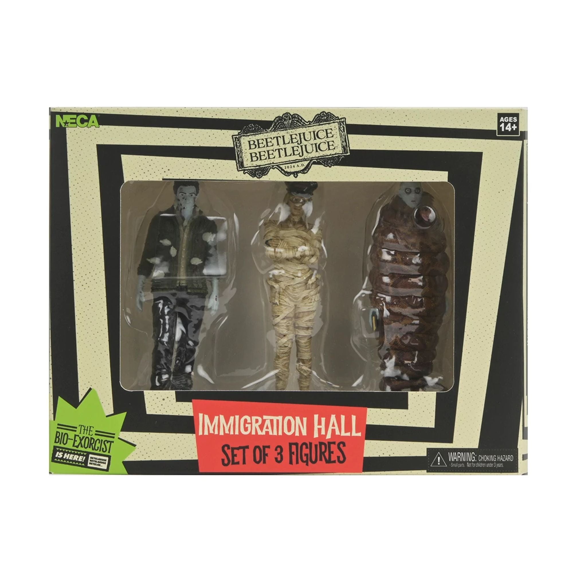 BEETLEJUICE BEETLEJUICE – 3&quot; SET - &quot;IMMIGRATION HALL SET 1&quot; (MUMMIFIED IMMIGRATION OFFICER, RICHARD)