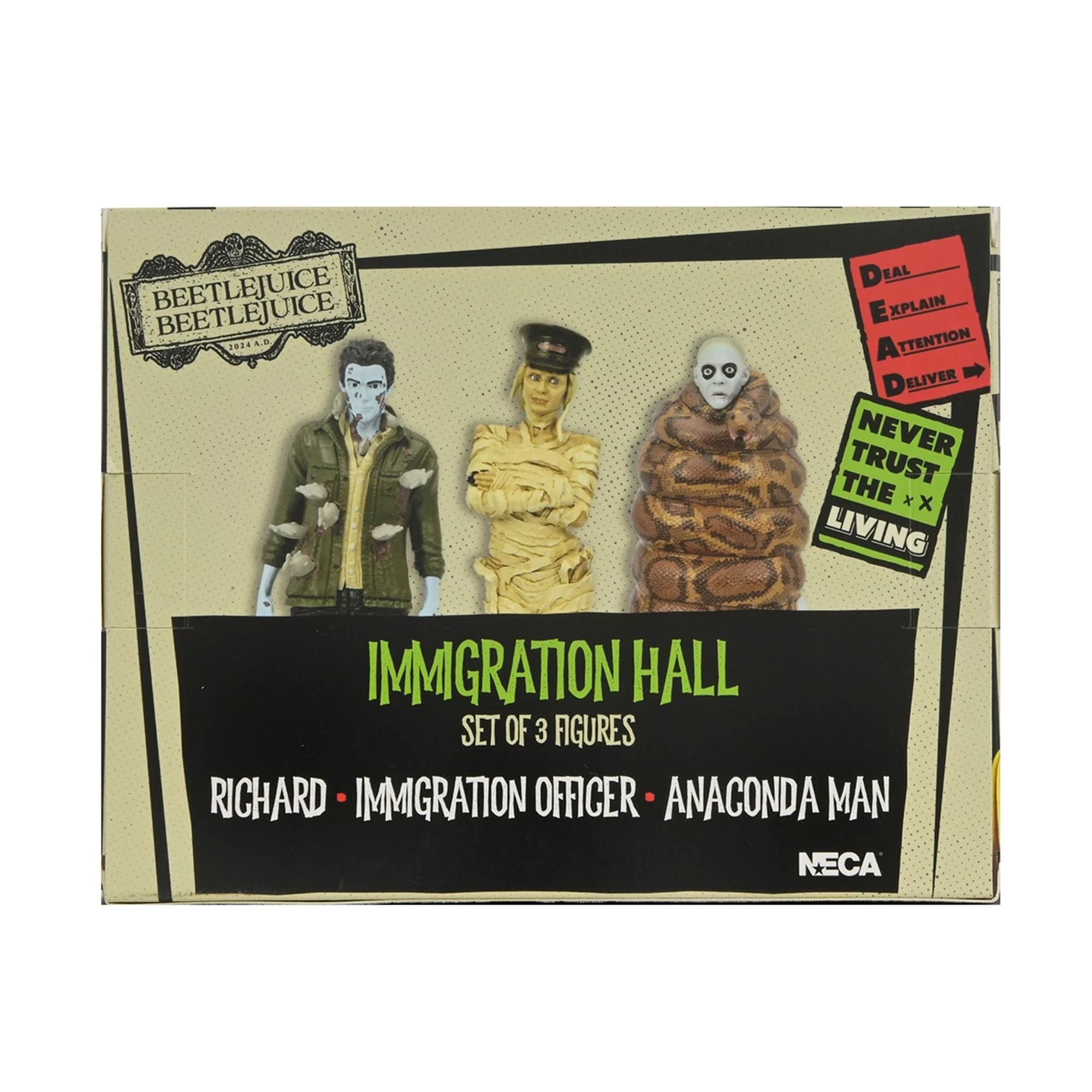 BEETLEJUICE BEETLEJUICE – 3&quot; SET - &quot;IMMIGRATION HALL SET 1&quot; (MUMMIFIED IMMIGRATION OFFICER, RICHARD)