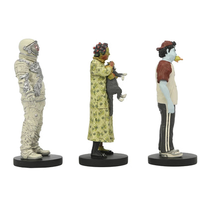 BEETLEJUICE BEETLEJUICE – 3&quot; SET - &quot;WAITING ROOM SET 2&quot; (CAT LADY, SPACE MAN, HOT DOG CHAMPION)