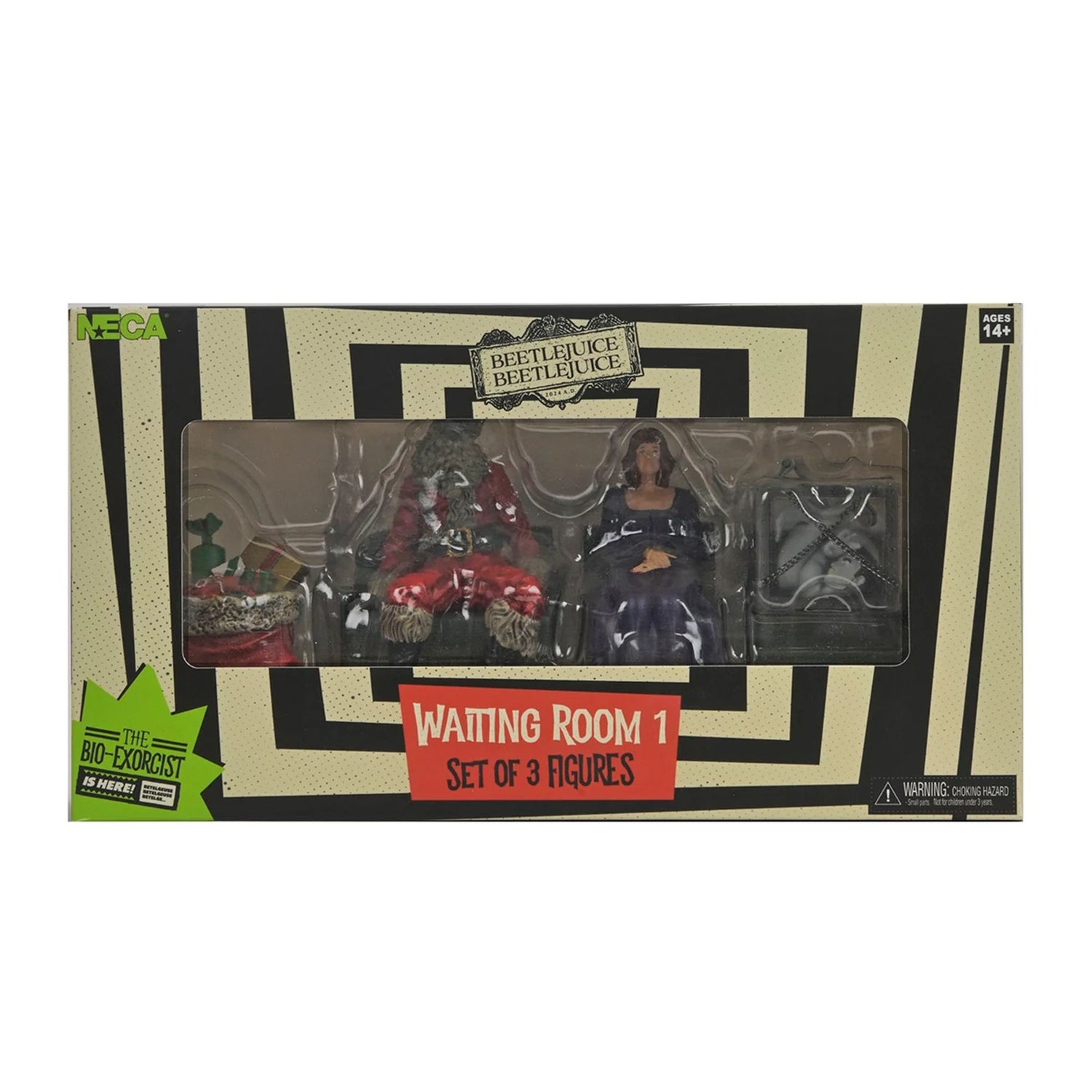 BEETLEJUICE BEETLEJUICE – 3&quot; SET - &quot;WAITING ROOM SET 1&quot; (DELIA, ESCAPE ARTIST, MUMMIFIED SANTA)