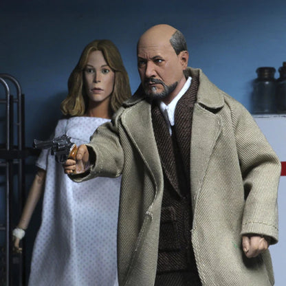 HALLOWEEN 2 (1981) 8” CLOTHED ACTION FIGURE 2 PACK- DR. LOOMIS AND LAURIE STRODE