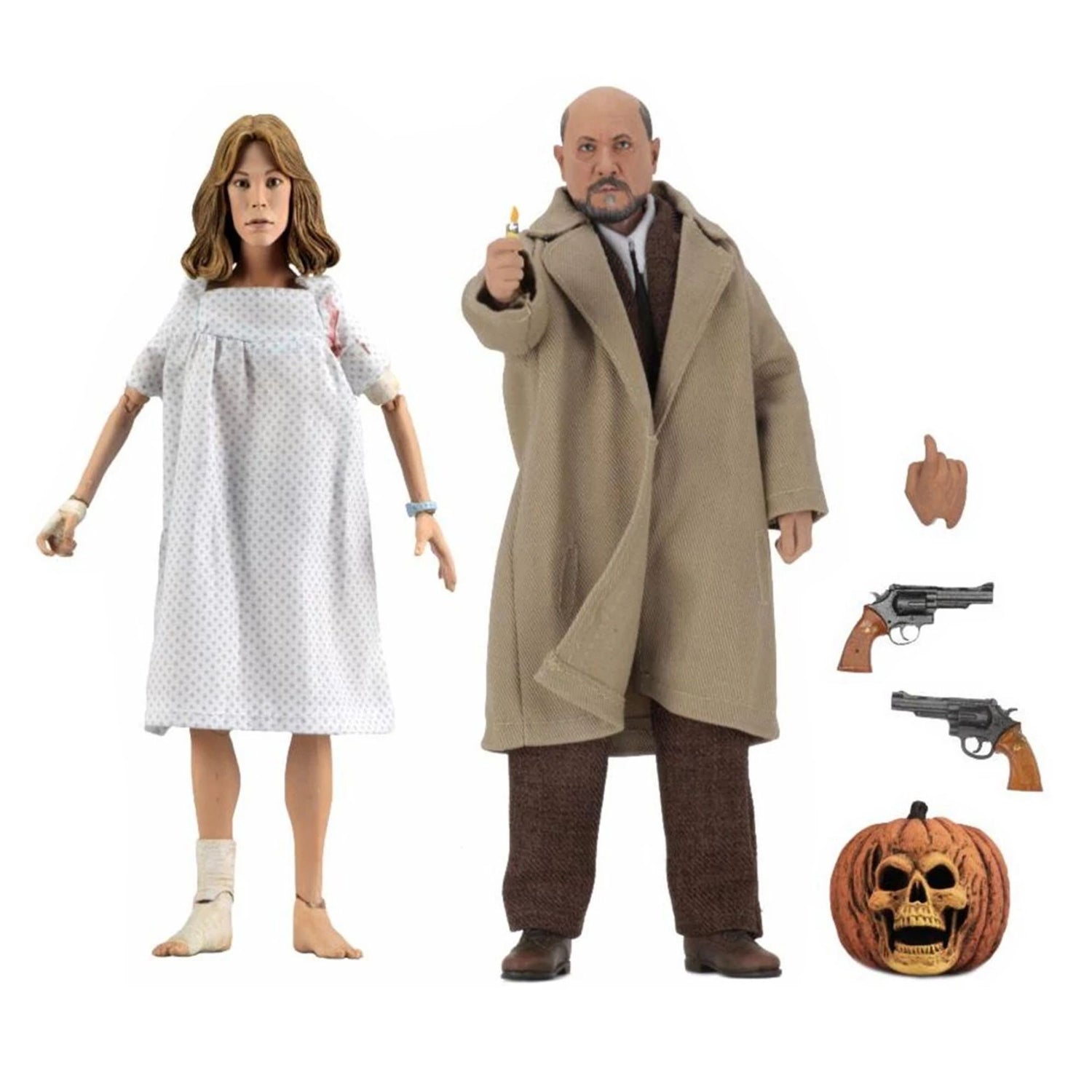 HALLOWEEN 2 (1981) 8” CLOTHED ACTION FIGURE 2 PACK- DR. LOOMIS AND LAURIE STRODE