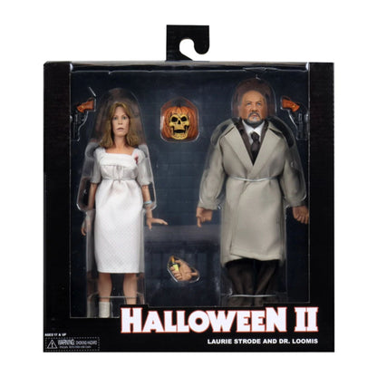 HALLOWEEN 2 (1981) 8” CLOTHED ACTION FIGURE 2 PACK- DR. LOOMIS AND LAURIE STRODE