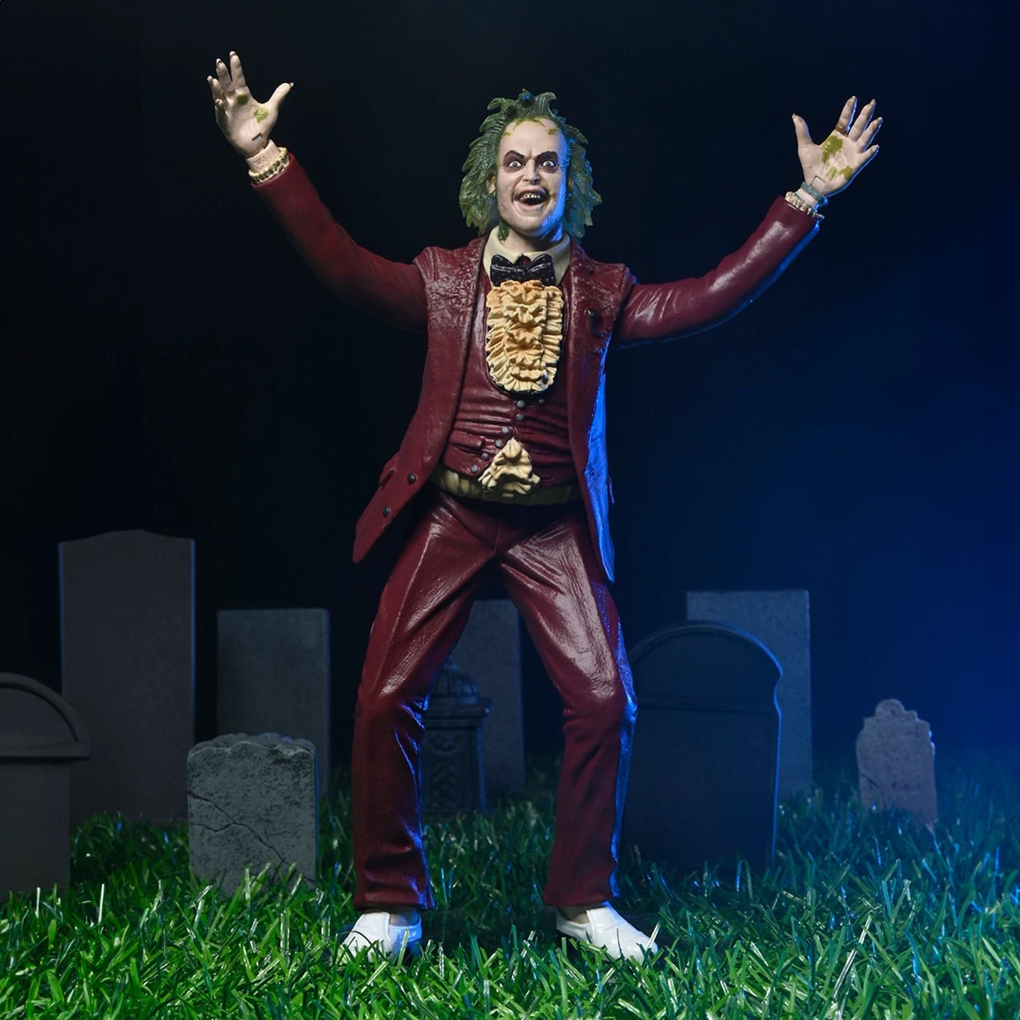 BEETLEJUICE (1988) - 7&quot; SCALE ACTION FIGURE – RED TUXEDO BEETLEJUICE IN BLISTER PACKAGING