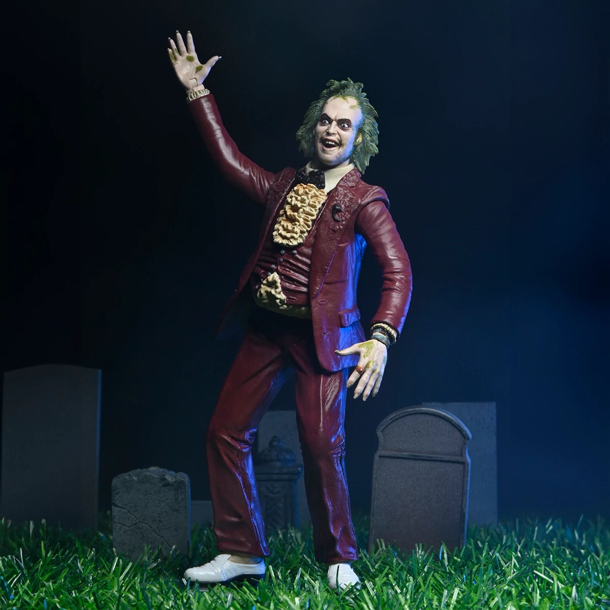 BEETLEJUICE (1988) - 7&quot; SCALE ACTION FIGURE – RED TUXEDO BEETLEJUICE IN BLISTER PACKAGING