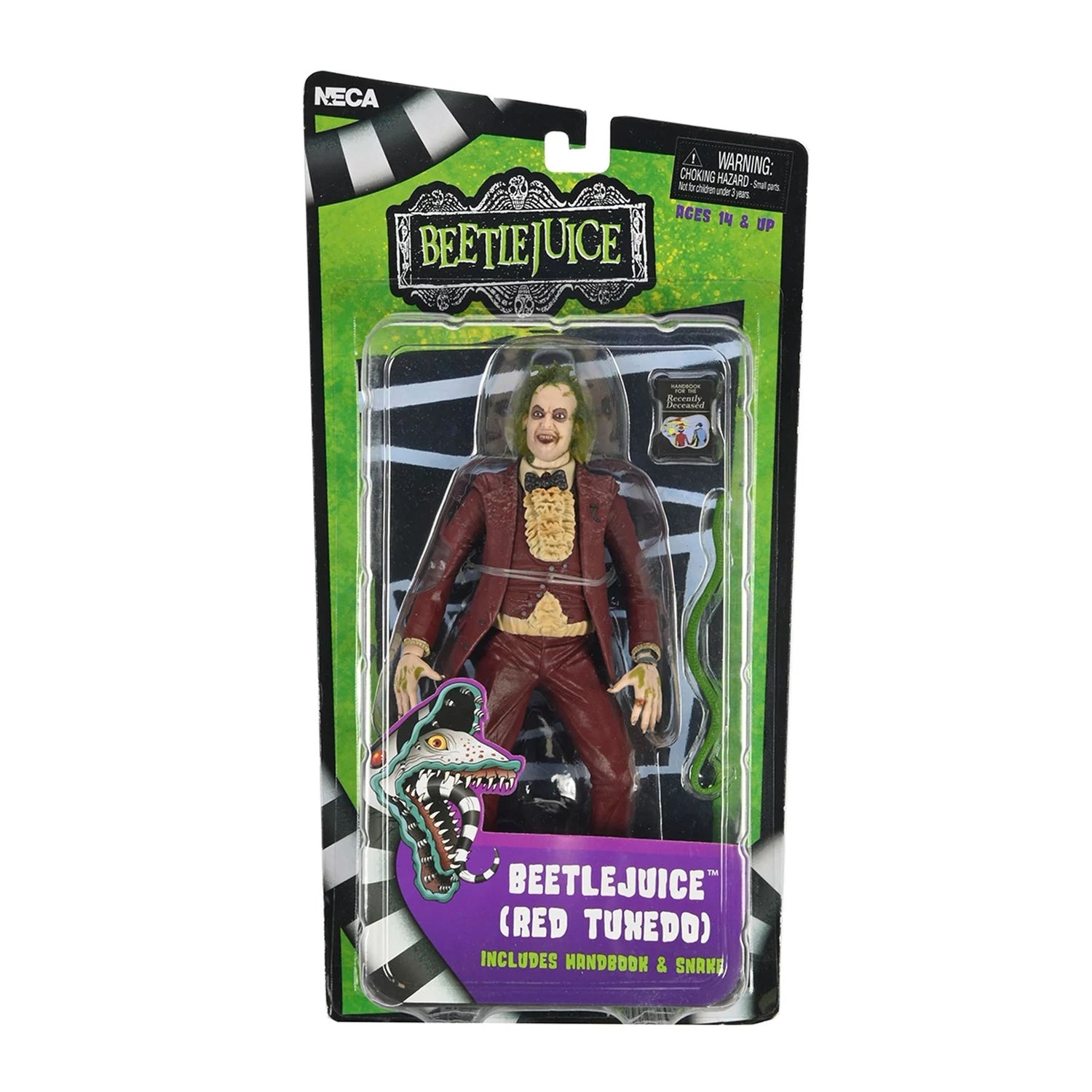 BEETLEJUICE (1988) - 7&quot; SCALE ACTION FIGURE – RED TUXEDO BEETLEJUICE IN BLISTER PACKAGING