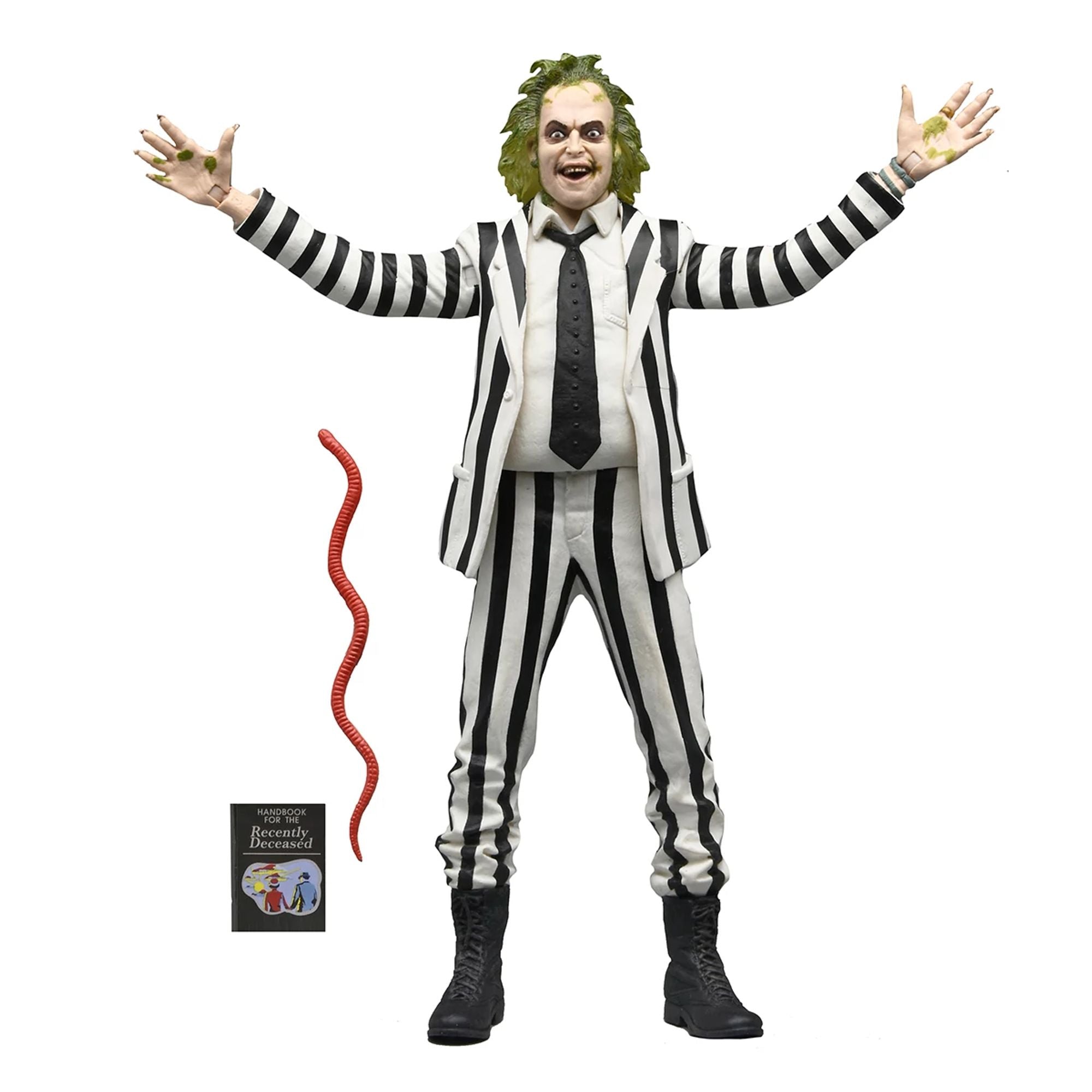 BEETLEJUICE (1988) - 7&quot; SCALE ACTION FIGURE – BLACK AND WHITE STRIPED SUIT BEETLEJUICE IN BLISTER PA